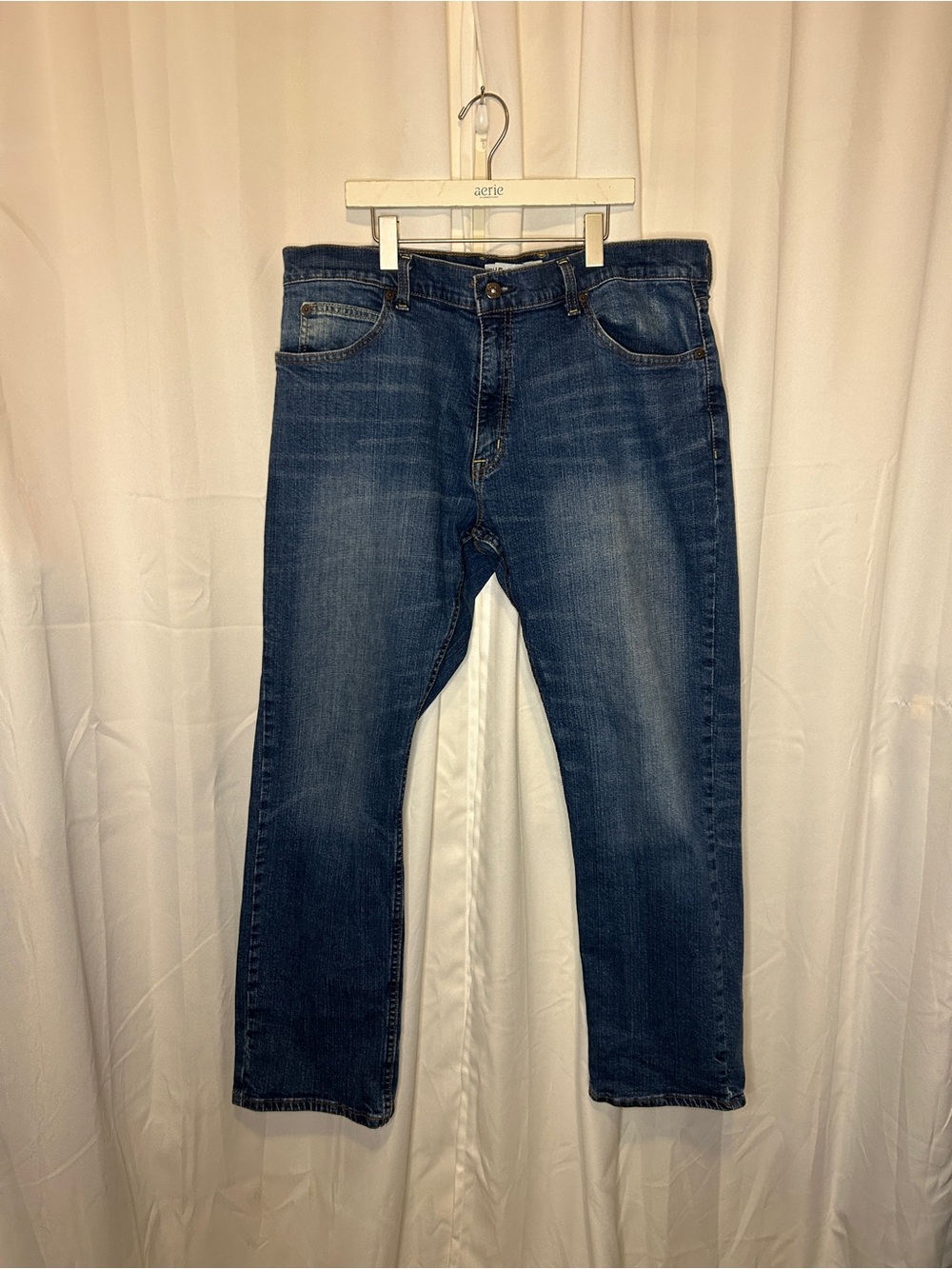 True Craft Men's Straight Jeans in Blue Wash